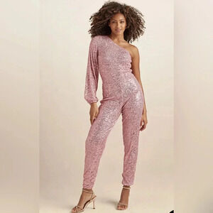Sequin One Shoulder Jumpsuit